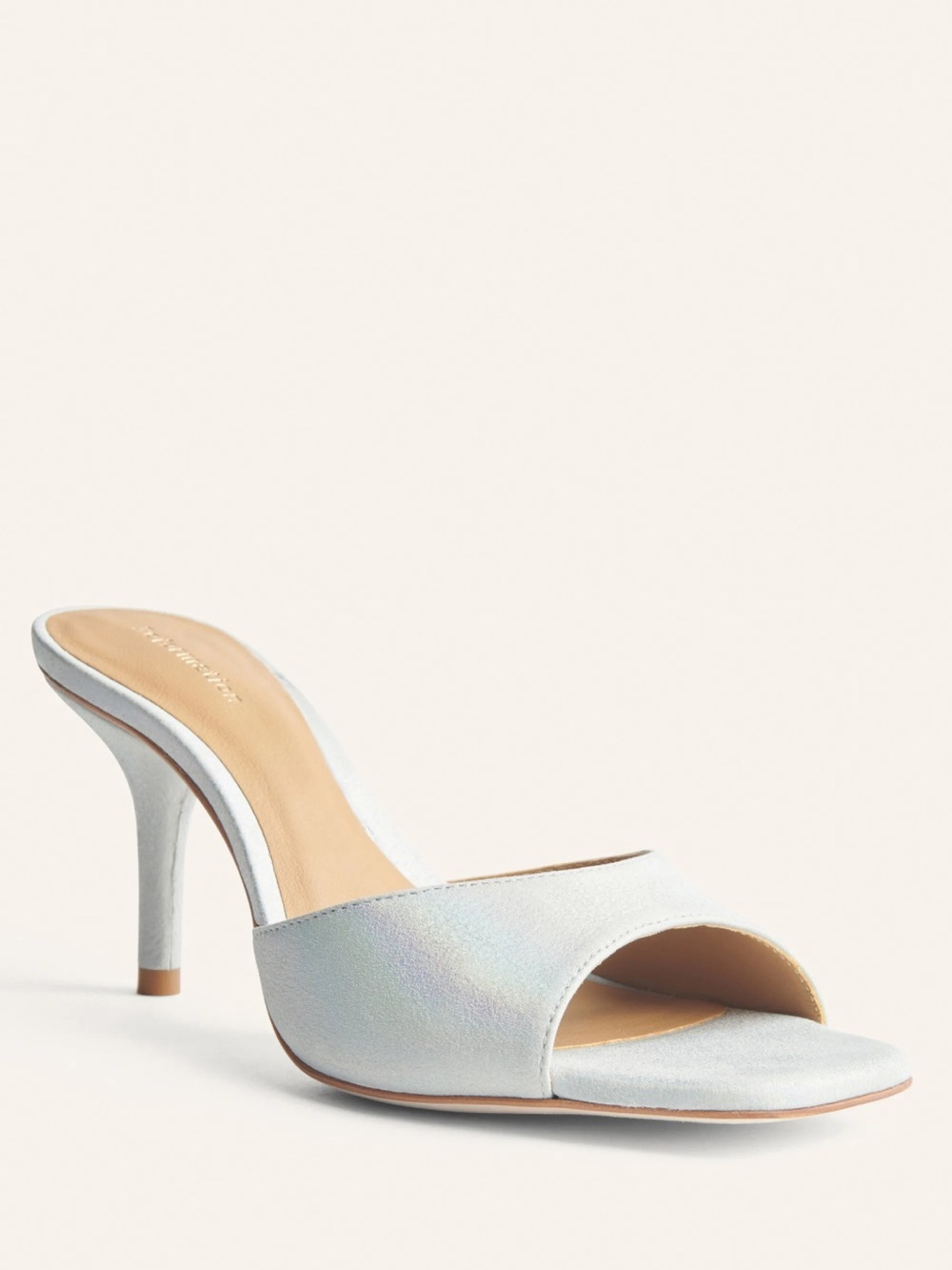 Reformation silver holographic mules giacinta